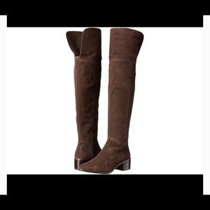 Coach LUCIA SPLIT SUEDE New Over the Knee Boots. Brown suede
